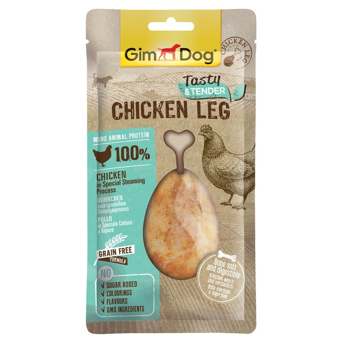 Лакомство GIMDOG для собак, куриная ножка, 70 г