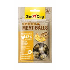 

Лакомство GIMDOG superfood для собак, мясные шарики, из курицы с бананом и кунжутом, 70 г