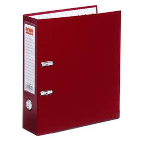 Папка-регистратор А4, 80 мм, PP Lamark, металлический уголок, карман, собранная, бордовая Ош