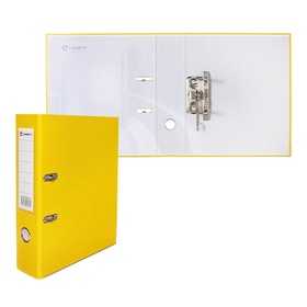 Папка-регистратор А4, 80 мм, PP Lamark, металлический уголок, карман, разобранный, жёлтая