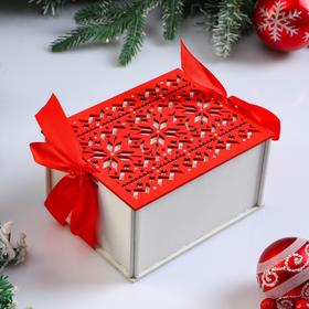 Коробка деревянная, 16×13×8.7 см 'Новогодняя. Норвежская', подарочная упаковка Ош