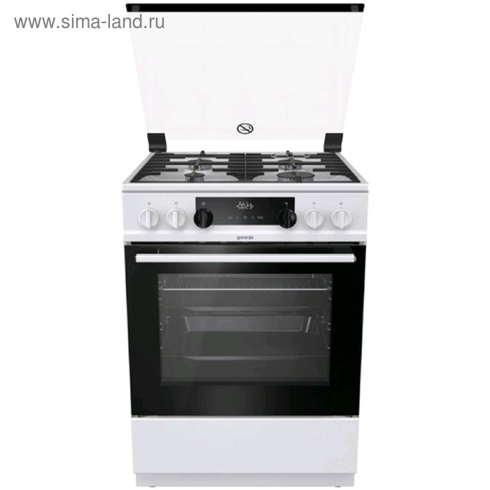 

Плита Gorenje K634WF, комбинированная, 4 конфорки, 71 л, гриль, белая