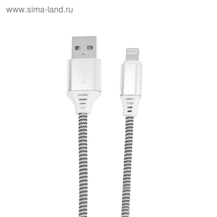 

Кабель Smartbuy, Lightning - USB, 2 А, нейлоновая оплётка, 1 м, черно-белый