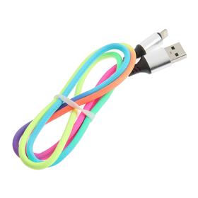 

Кабель SmartBuy, Lighting - USB, 2 А, в тканевой оплетке Acid, 1 м. градиент