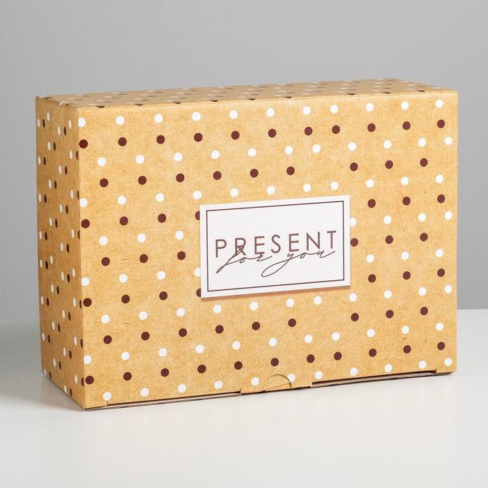 Коробка подарочная сборная, упаковка, Present, 26 х 19 х 10 см