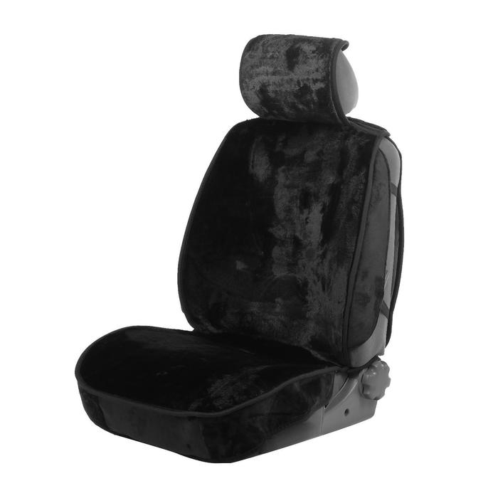 фото Накидки на сиденья cartage, искусственный мех, чёрный, набор 6 шт