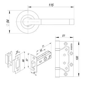 

Комплект ручек с защелкой и петлями SET45/A REX TL ABG-6, цвет зеленая бронза