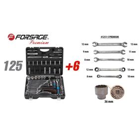 

Набор инструментов Forsage F-41251-5 PREMIUM, 1/4", 1/2", 125 + 6 предметов