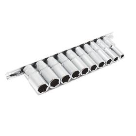 

Набор торцевых головок Forsage F-3102-5, 3/8", 6-гранные, 10 предметов, на планке
