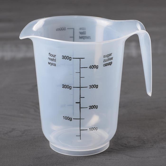 Кувшин мерный, 500 мл, цвет прозрачный мерный кувшин с наконечником 1000 мл пластиковый прозрачный мерный стакан с жидкостью градуированные мерные чашки кухонные инструменты дл