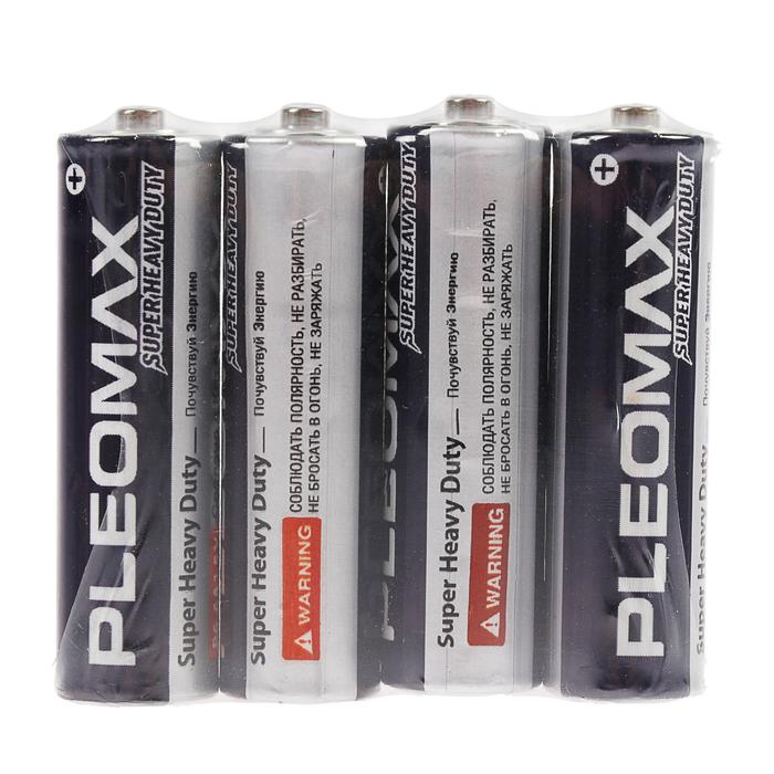 фото Батарейка солевая pleomax super heavy duty, aa, r6-4s, 1.5в, спайка, 4 шт.