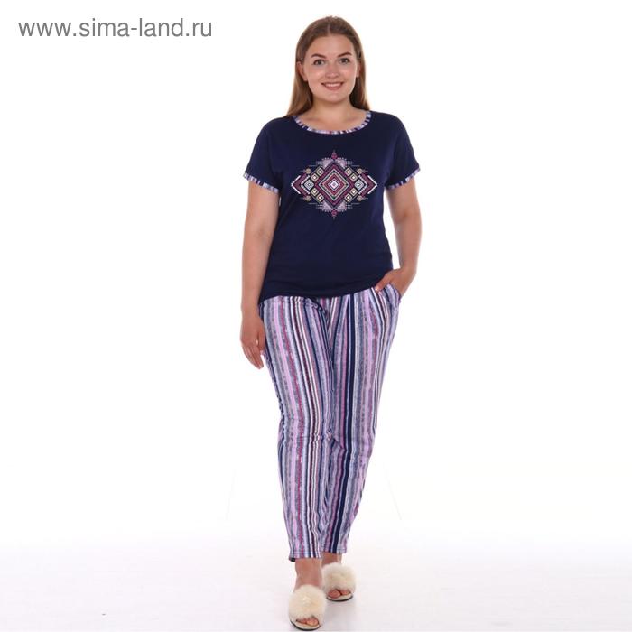 фото Костюм женский (футболка, брюки), цвет фиолетовый, размер 52 modellini