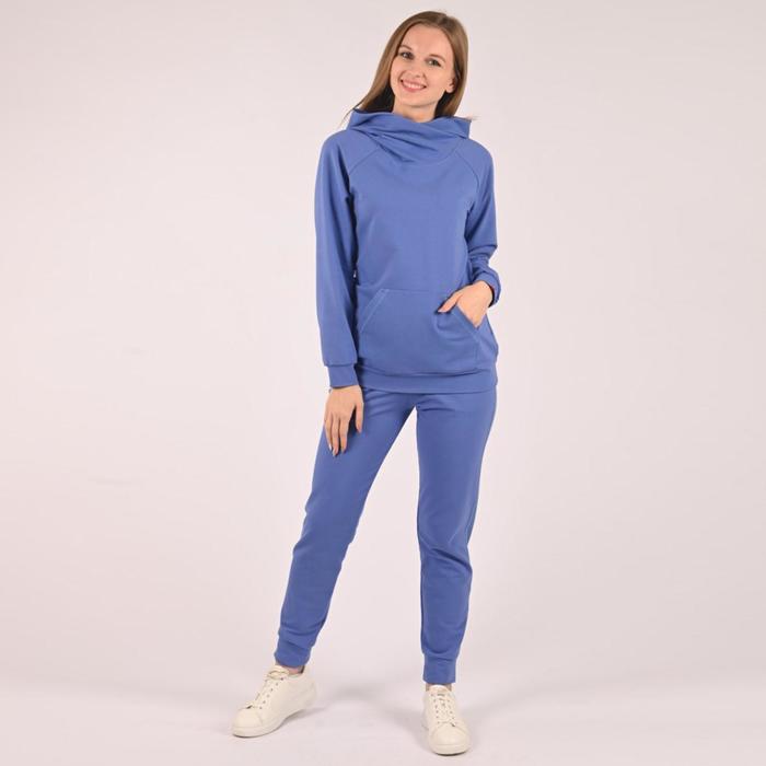 фото Костюм женский (худи, брюки) цвет синий, размер 52 modellini