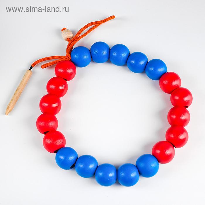 Шнуровки  Сима-Ленд Бусы счет до 20 (красно-синие)    Д-530