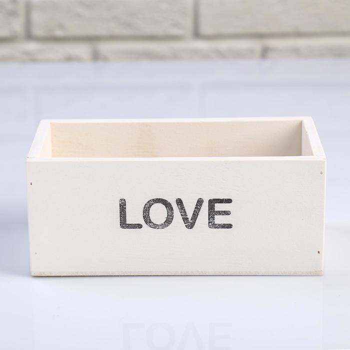 

Кашпо деревянное 20×10×8 см "Элегант, LOVE", белое