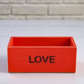 

Кашпо деревянное 20×10×8 см "Элегант, LOVE", красное