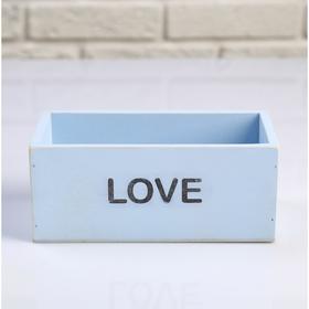 

Кашпо деревянное 20×10×8 см "Элегант, LOVE", голубое