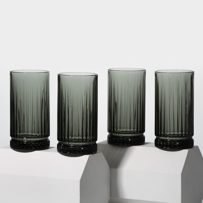 фото Набор стаканов «элизия», 445 мл, 4 шт, цвет серый paşabahçe