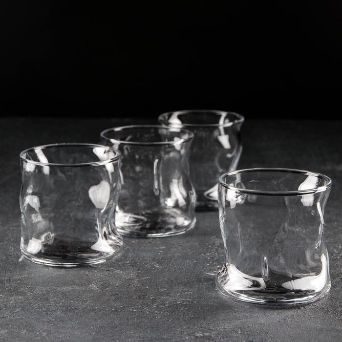 Набор низких стеклянных стаканов Amorf, 340 мл, 4 шт набор стаканов низких время дегустаций виски 340 мл 4 шт