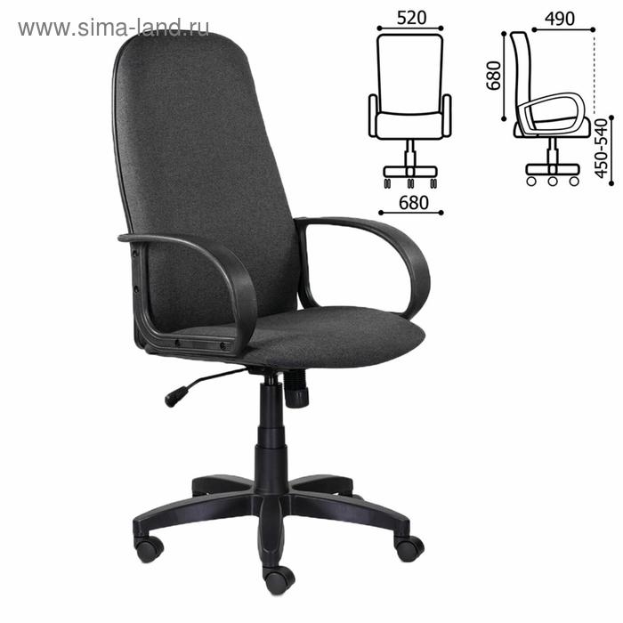 Кресло офисное BRABIX Praktik EX-279, ткань/экокожа, серое, 532018