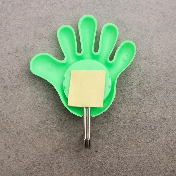 Набор крючков на липучке "Ручка-смайлик", 2 шт, цвет МИКС