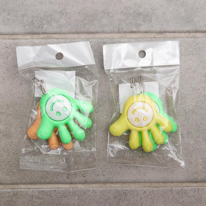 Набор крючков на липучке "Ручка-смайлик", 2 шт, цвет МИКС