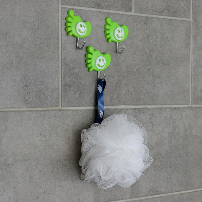 Набор крючков на липучке "Ножка-смайлик", 3 шт, цвет МИКС