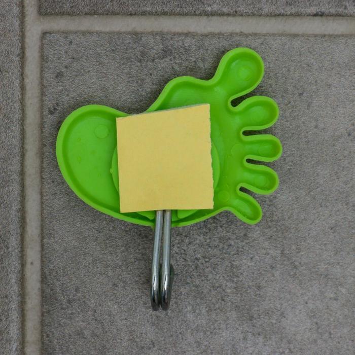 Набор крючков на липучке "Ножка-смайлик", 3 шт, цвет МИКС