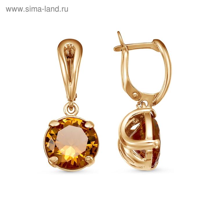 

Серьги "Классика" гламур, позолота, цвет янтарный