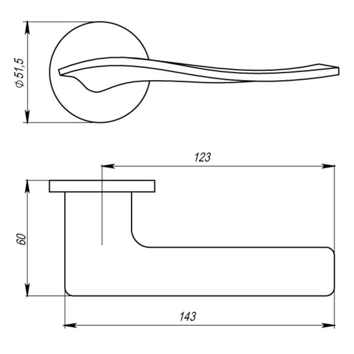 Ручка раздельная AQUA URS BPVD-77, цвет вороненый никель