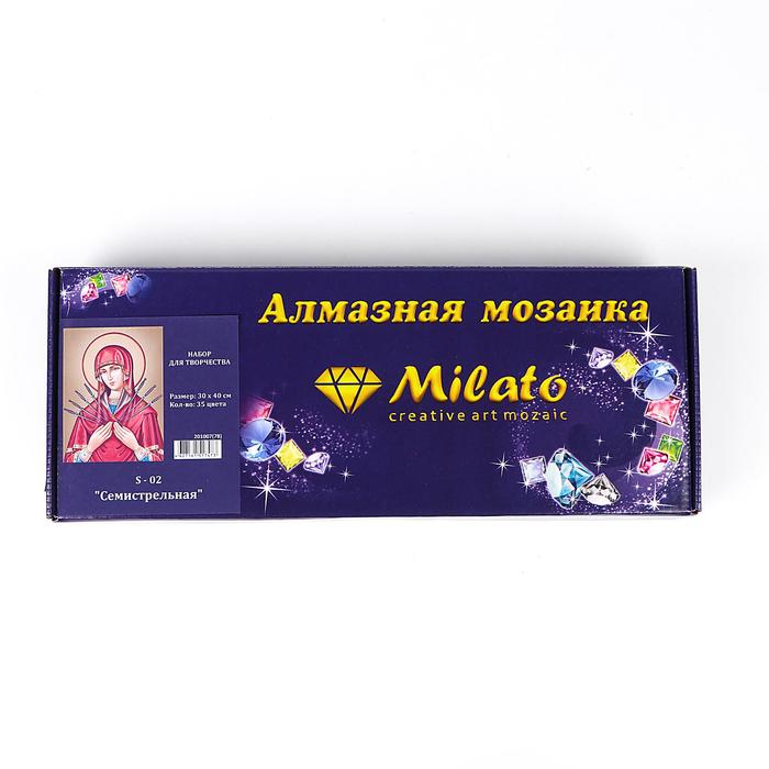 фото Алмазная мозаика «семистрельная» 30x40 см, 34 цвета milato