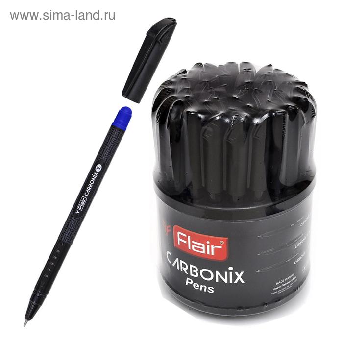 Ручка шариковая Flair. CARBONIX V, узел-игла 0.7 мм, карбоновый корпус, чернила синие