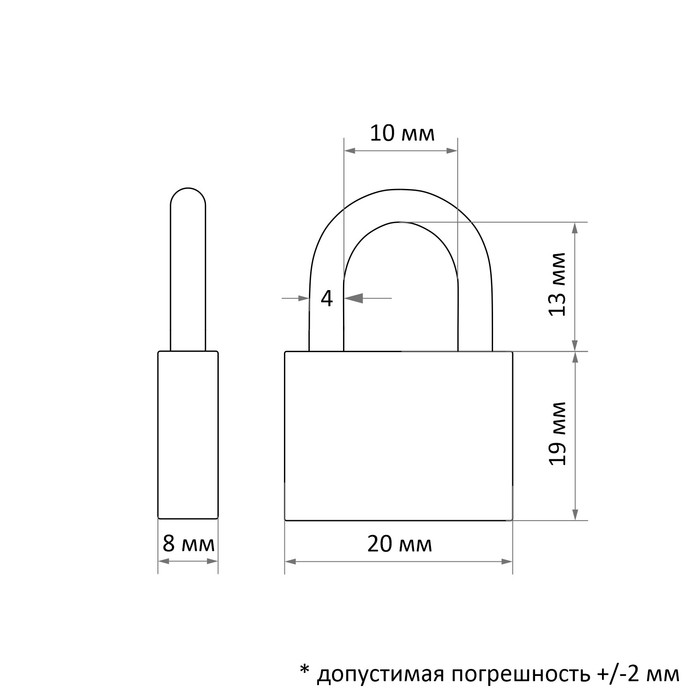 фото Замок навесной "зубр профессионал" мини, латунный корпус, 20 мм