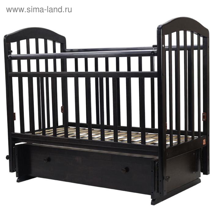 Кровать детская «Лира-7», 120х60 см, универсальный маятник, ящик, цвет венге