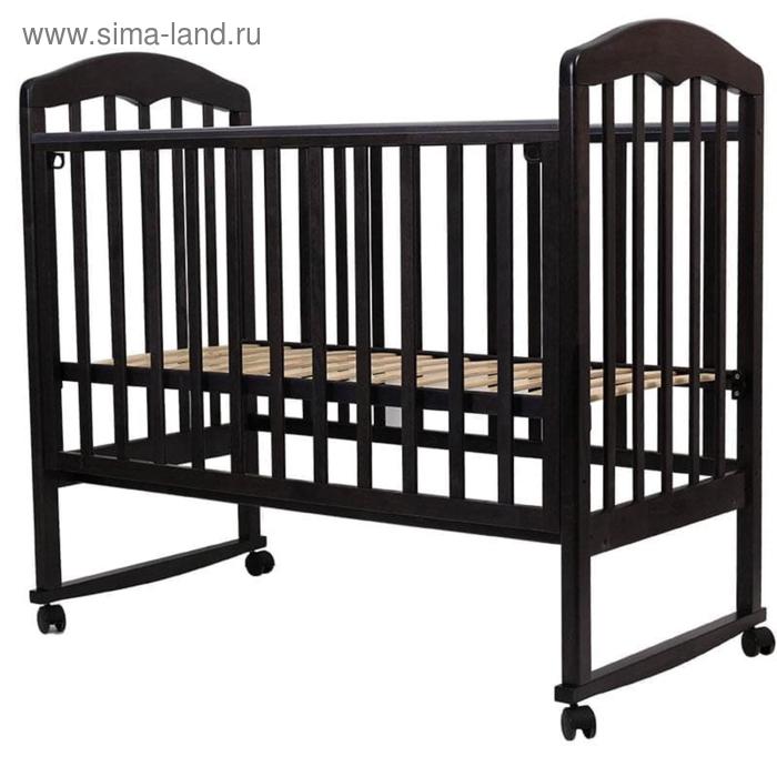 Кровать детская «Сильвия-2» , 120х60 см, колесо, качалка, цвет венге
