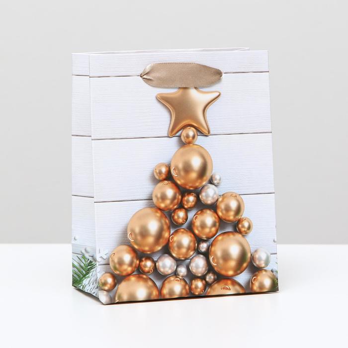 Пакет ламинированный Ёлка из шаров, 11,5 x 14,5 x 6 см пакет ламинированный ёлка с подарками 11 5 x 14 5 x 6 см