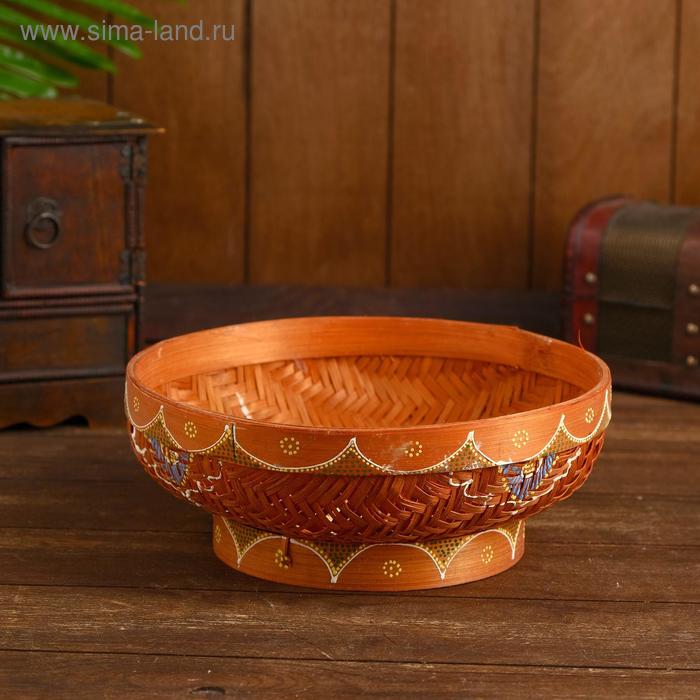 

Корзинка плетёная из ротанга "Красный цветок" 25x25x9см