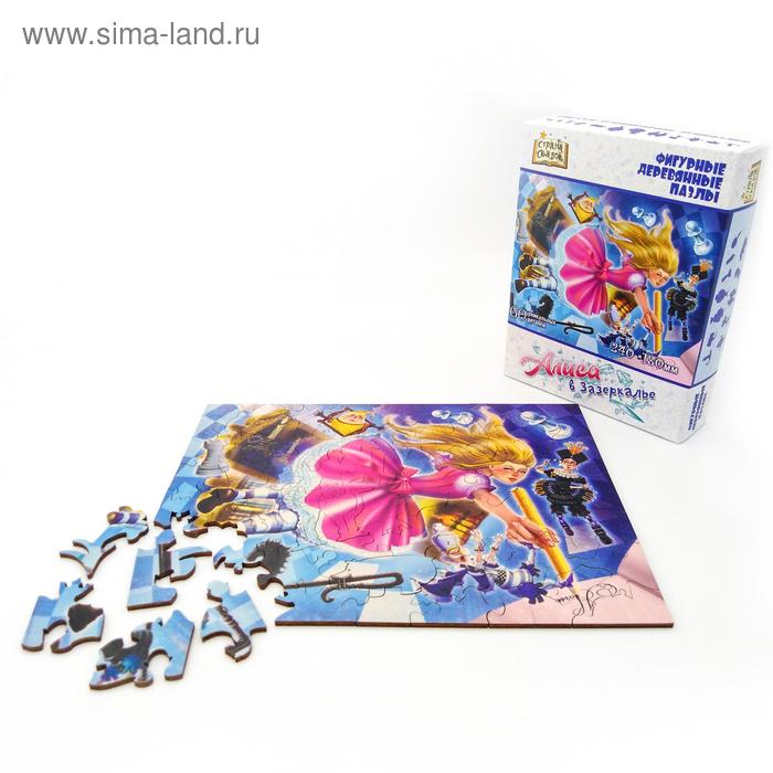 Страна сказок Фигурный деревянный пазл Алиса в Зазеркалье 335₽