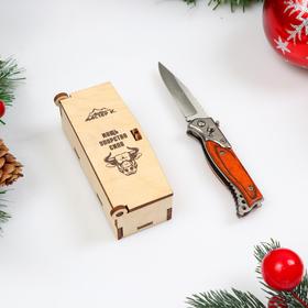 Нож складной полуавтоматический "Пескарь", клинок 6см в подар упак, оранжевый