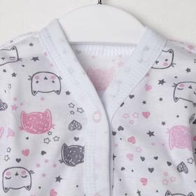 

Комплект (распашонка, ползунки, чепчик), цвет белый/котики, рост 62 см