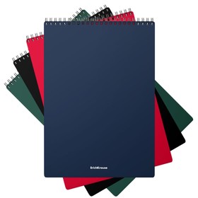 

Блокнот на гребне А4, 60 листов в клетку, ErichKrause Classic, пластиковая обложка, блок офсет