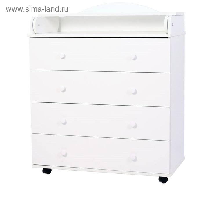 Комод пеленальный «Фортуна», 103х85х45 см, ЛДСП, 4 ящика, цвет белый