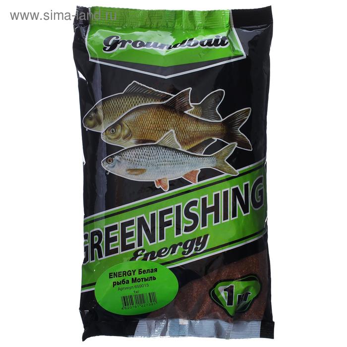 фото Прикормка energi белая рыба/мотыль 1 кг greenfishing