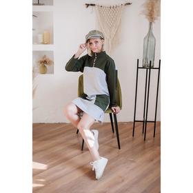 

Платье женское, цвет серый/хаки, размер 48