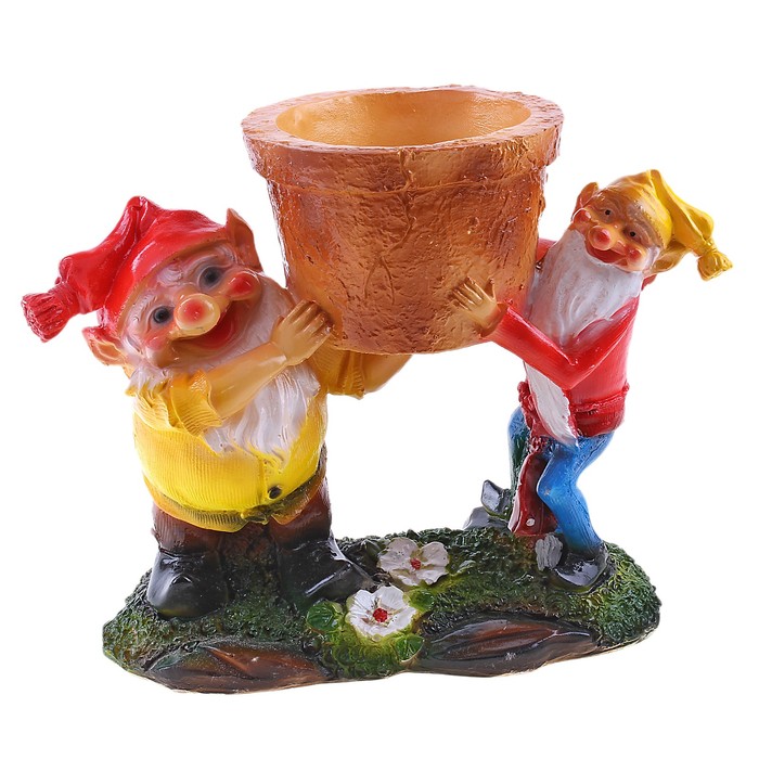 Фигурное кашпо "Пара гномов"