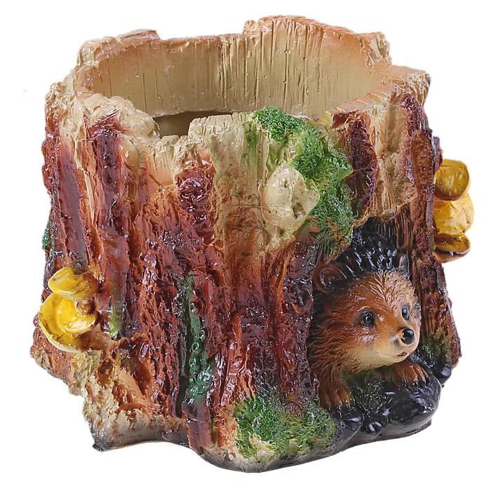 Фигурное кашпо "Ёж в пеньке"