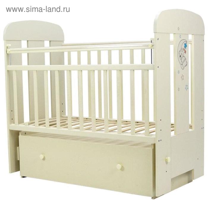 Кровать детская «Верона», 120х60 см, маятник, ящик, цвет слоновая кость