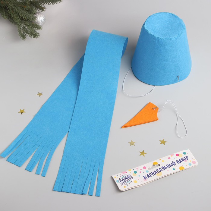 фото Карнавальный набор «снеговик» голубой, ведро, шарф, нос страна карнавалия