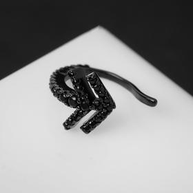 

Серьга "Каффа" стрелка со стразами, цвет чёрный