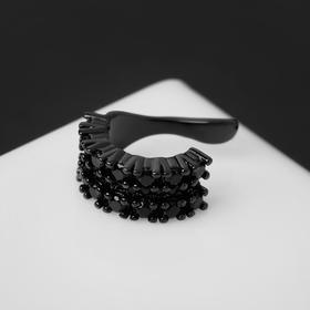 

Серьга "Каффа" шипы со стразами, цвет черный в сером